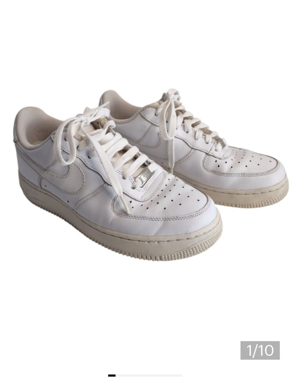 Nike 315115-112 Air Force 1 Lace Up White Sneaker Shoes Women's Size 8
